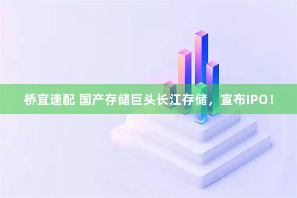 桥宜速配 国产存储巨头长江存储，宣布IPO！
